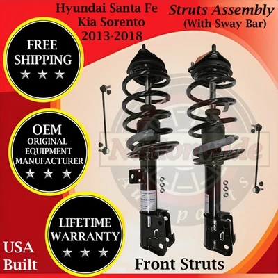 Puntales delanteros Monroe OEM con barra estabilizadora para Kia Sorento Hyundai Santa Fe 2013-2018 Foto 1 de 4