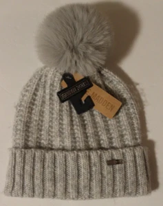 NUEVO CON ETIQUETAS Steve Madden Mujer Gorro Tejido Pom Pom Gris Talla Única Sombrero $32 - Imagen 1 de 3
