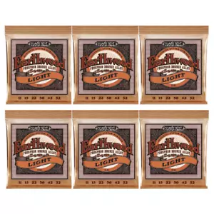 6 sets Ernie Ball Acoustic Guitar Strings 11-52 Earthwood Phosphor Bronze Light - Picture 1 of 9