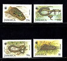 Jamaica stamps #591 - 594, MHOG, XF, topical, snakes, reptiles, SCV $60.00