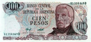 South America: Argentina 100 Pesos 1957-1967 - Picture 1 of 2
