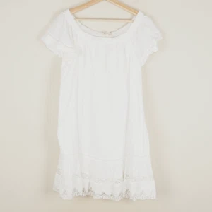 Rebecca Taylor Off The Shoulder White Cotton Lace Trim Dress Womens Sz 10 - Picture 1 of 10