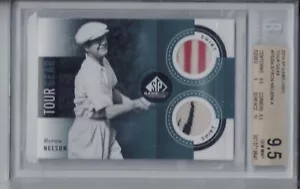 Byron Nelson 2014 SP Game Used Golf Tour Gear DUAL Shirt Relic BGS 9.5 GEM MINT - Picture 1 of 2