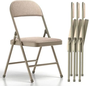Folding Chairs 4 Pack Comfortable Cushioned Design Indoor Outdoor Use Events - Picture 1 of 6