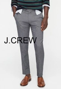 J.CREW pants herringbone gray grey cotton Lyocell dress slim fit 31x32 31 x 32 - Picture 1 of 9