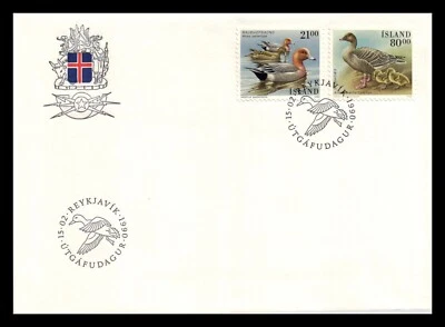 Iceland 1990 FDC, Birds V. Lot # 2. - Image 1 of 2