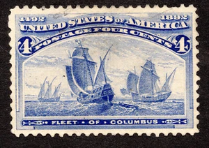 US # 233 (1893) 4c - Used - VF/XF - Fleet of Columbus (Nicely Centered) - Picture 1 of 2