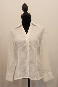 Spring Breeze Italian linen white shirt size 14 - Picture 1 of 10