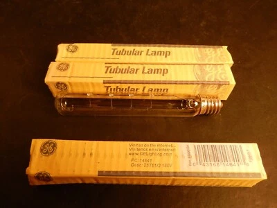 25T6 1/2 Tubular Lamp 25 Watts 130V Clear Intermediate Base NIB Set of 3 - Image 1 of 2