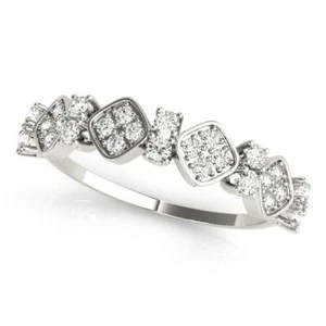 Anillo apilable de oro de 14 quilates con diamantes - Imagen 1 de 7