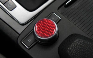 2007-2014 Red Carbon Fiber Interior Control Multimedia Sticker For Benz C-Class - Imagen 1 de 4