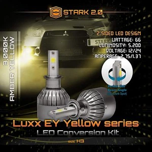 Stark LED 66W 5200LM 3000K Yellow All-In-One Conversion Kit Fog Light - H3 - Picture 1 of 8