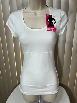 Maidenform Flexees Shaper Knit T Shirt S Firm Control Instant Slimmer White 3066 - Image 1 of 4