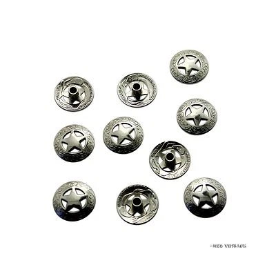 TAATS 10 Pack bright Silver 3/4'' 21mm Western Texas Star Concho Saddle Concho - Image 1 of 2