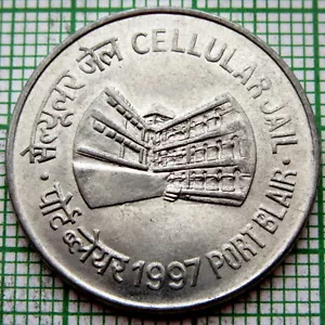 INDIA 1997 1 RUPEE, CELLULAR JAIL, PORT BLAIR, UNC yes we do combine postage - Picture 1 of 6