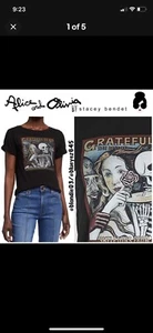 Alice & Olivia Shira Roll Cuff Greatful Dead Tee LG - Picture 1 of 4