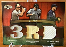 2009 Topps Triple Threads Ripken Alex Rodriguez Yankees Chipper Jones Braves /36