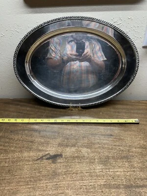 1811 Wm. Prato/bandeja Rogers prata 3609~ borda grande 18" X13" frisada - Imagem 1 de 4