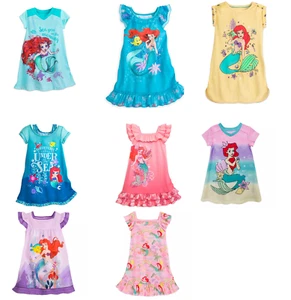 Disney Store Ariel Nightshirt Nightgown Princess Flounder Mermaid Teal Coral New - Picture 1 of 42