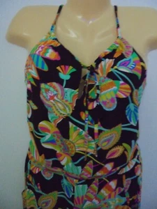 Mono para mujer Trina Turk con bolsillos laterales retro cubierto salón M usado - Imagen 1 de 7