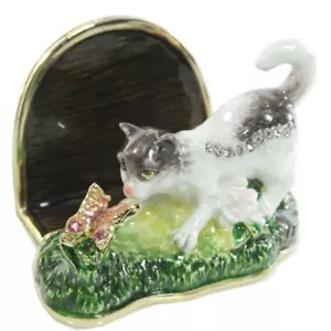 Katze Visitenkartenetui - weiß & braun - Bild 1 von 5
