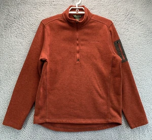 Eddie Bauer Fleece Pullover Mens Extra Large Orange Half Zip Sweater Long Sleeve - Picture 1 of 14