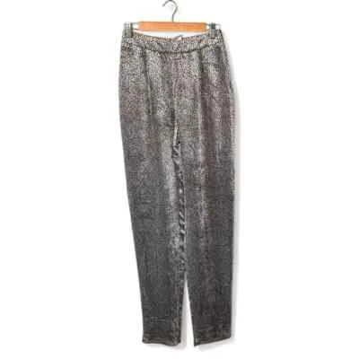Pantalones GIORGIO ARMANI Vestimenta Spa Terciopelo de Seda Plata Brillante EU 44 Foto 1 de 4