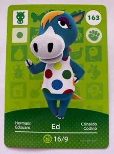 163 ED Animal Crossing Amiibo Card 163 Authentic ACNH - Picture 1 of 1