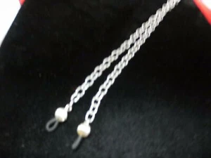 20 INCH STAINLESS STEEL SILVER 5MM CABLE LINK EYEGLASS HOLDER - Picture 1 of 2