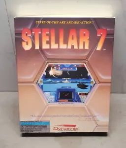 STELLAR 7 PC MS-DOS gioco floppy disk 3,5" scatola originale manuale 1990 completo - Foto 1 di 12