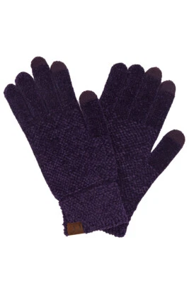 C.C Exclusive Women's Eco Friendly Chenille Winter Warm Solid Color Soft Gloves - Image 1 of 4