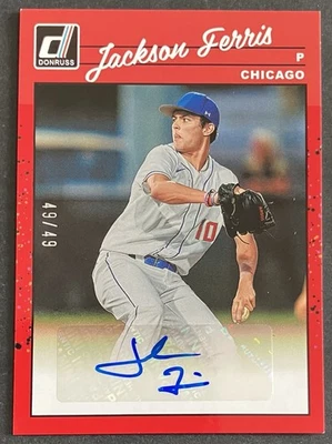 2023 DONRUSS JACKSON FERRIS ROOKIE AUTO 1990 RETRO /49 LOS ANGELES DODGERS - Image 1 of 2