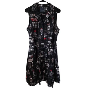 ModCloth Community Brunch Fit N Flare Kleid Übergröße 1X schwarz rot  - Bild 1 von 4