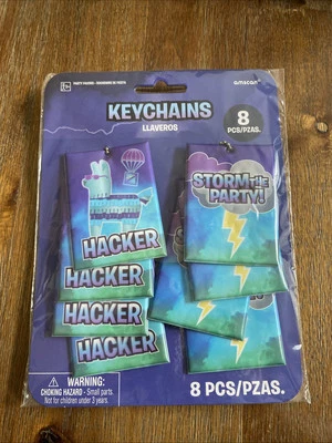 Battle Royal Key Chains Party Favors 8ct  Gaming Birthday Bag Fillers  - Image 1 of 4