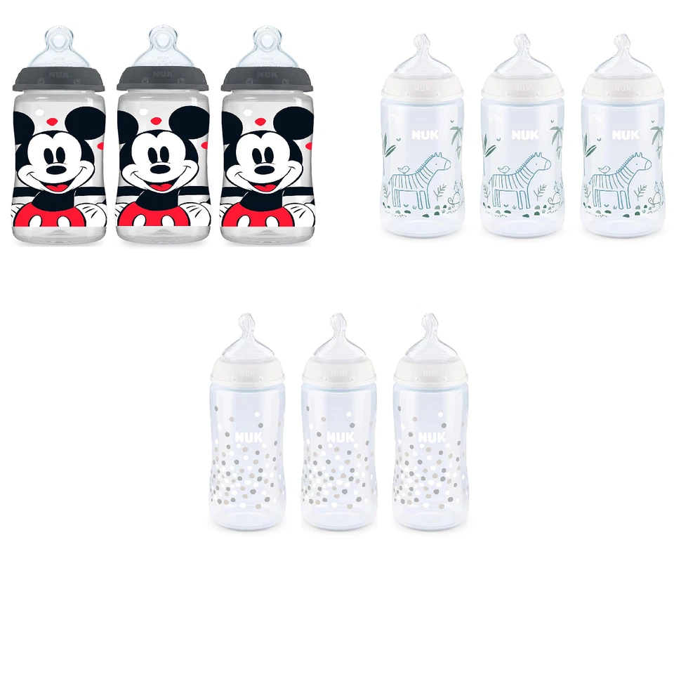 NUK Smooth Flow Anti Colic Baby Bottle, 10 oz, 3 Pack - Image 1 of 1