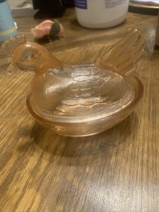 Hsinchu H en Diamante Anidación Gallina Tapa Caramelo Baratija Plato Vidrio Rosa Pálido *chip - Imagen 1 de 6