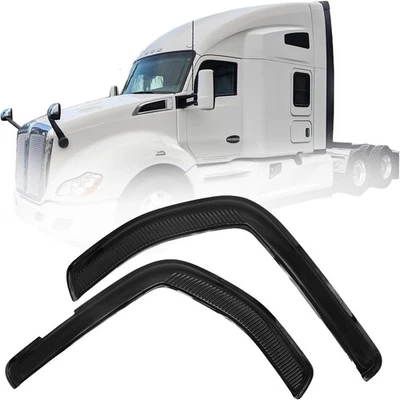 For Kenworth T680 2012-2018 Pair Side Window Visor Rain Guard Deflectors Black - Imagem 1 de 4