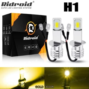 NEW 2x H1 3000K Yellow Amber 110W LED Headlight Bulbs Kit Fog Driving Light DRL - Picture 1 of 12