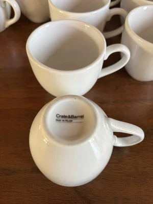 Crate & Barrel Set  4 oz. Espresso Cups & Saucers Made in Poland 6 Sets (12pc) - Image 1 of 4