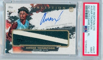 Ausar Thompson 2021 Topps Inception OTE Game Used Basketball Auto /10 PSA 9 - Image 1 of 2