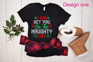 Christmas Santa's Naughty List T-shirt Dad Mum Childrens Adult sizes Xmas Day D1 - Picture 1 of 2
