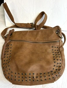 VINTAGE MASSIMO  BROWN LEATHER Purse Boho - Picture 1 of 6