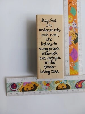 Stampendous!  N033 祝福安装木质橡皮图章 — 第 1/2 张图片