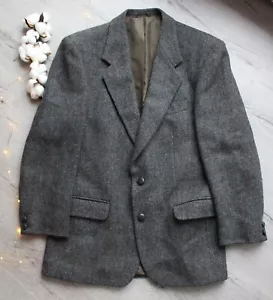 Original Harris Tweed handgewebtes graues Herren Sakko Blazer 100% Wolle Größe 38 - Bild 1 von 7