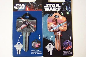 Star Wars X-Wing Starfighter & Luke Skywalker 2pk Schlage SC1 House Key Blank - Picture 1 of 1