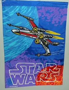 STAR WARS X-WING FIGHTER NYLON BANDERA/BANDERA 1995 LUCASFILM 28" X 40" c6 - Imagen 1 de 4