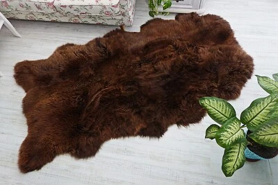 GIGANTE Alfombra Marrón Natural Piel de Oveja Inauguración Casa Regalo Cabecera Piel Tiro Foto 1 de 4