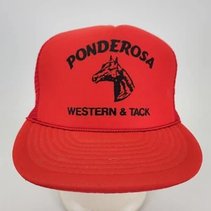 Ponderosa Western & Tack Hat Cap Horse Equestrian Mesh Foam Snapback Trucker Red - Picture 1 of 7