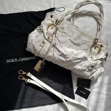 Dolce ＆ Gabbana XX Anniversary hand shoulder bag ruffled leather White Used JPN