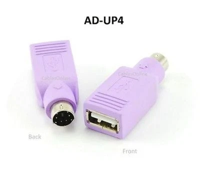 USB Type-A Female to PS/2 (Keyboard/Mouse) Male Purple Passive Adapter, AD-UP4 - Image 1 of 4